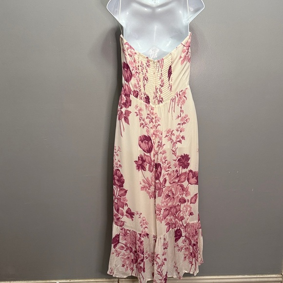 NWT Reformation Arista Strapless Dress in Pink Floral Crista Dress - Picture 6 of 7